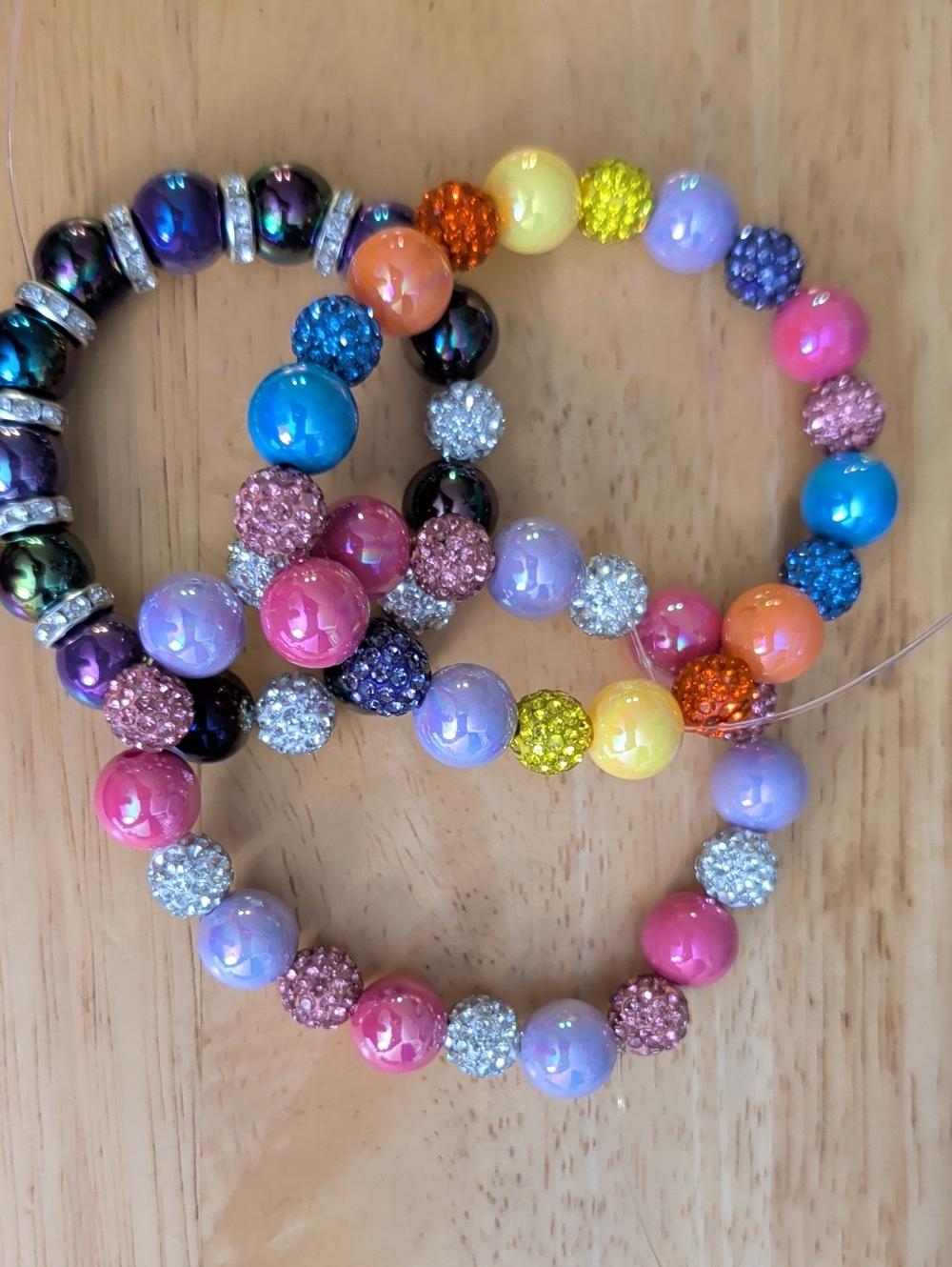 Colorful Multi-Bead Stretch Bracelet Set NWOT